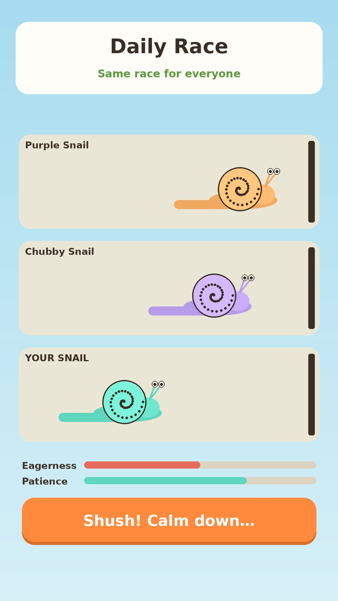 Reverse Snail Race Last Wins screenshot