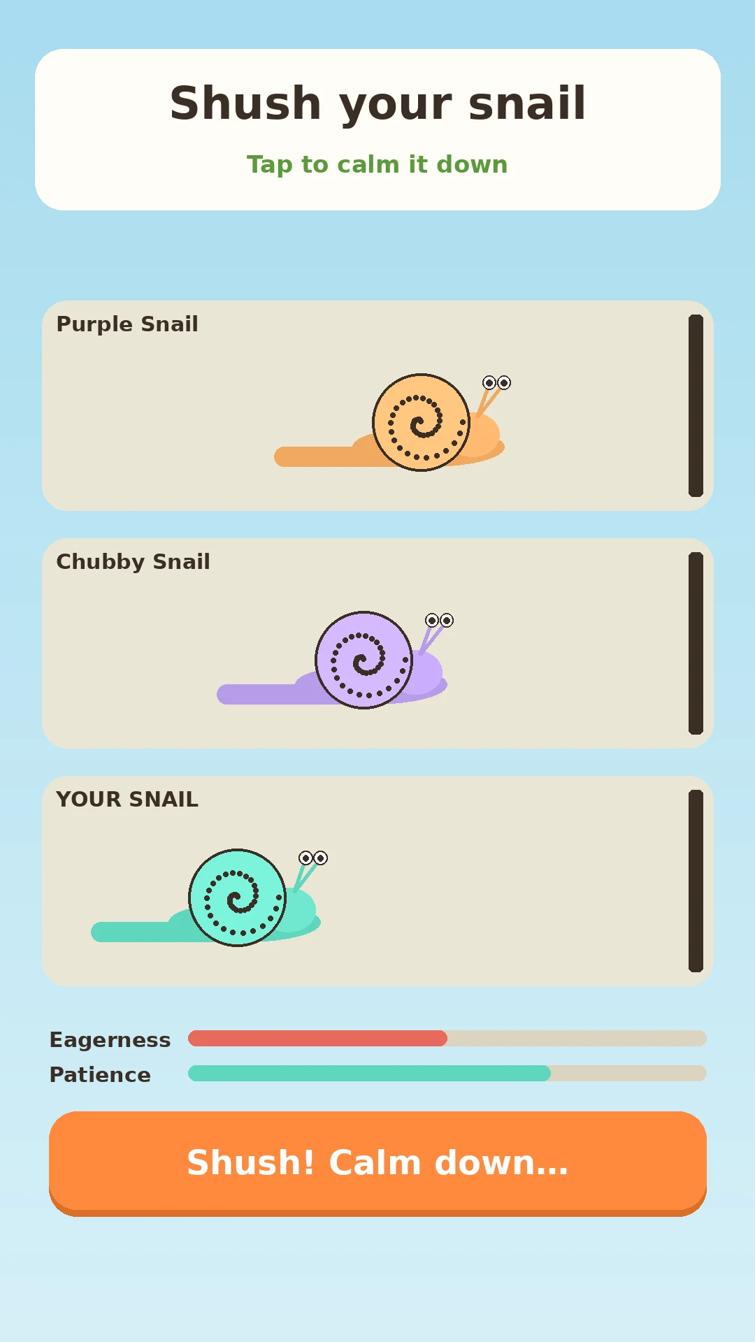 Reverse Snail Race Last Wins screenshot